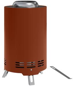 Outsunny Smokeless Fire Pit, 16 x 16 cm Stainless Steel Portable Wood Burning Firepit with Poker for Garden Camping Bonfire Party, Red
