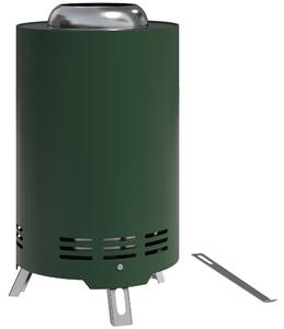 Outsunny Smokeless Fire Pit, 16 x 16 cm Stainless Steel Portable Wood Burning Firepit with Poker for Garden Camping Bonfire Party, Green