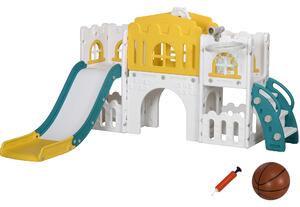 AIYAPLAY 7 in 1 Toddler Slide for 1-3 Years with Basketball Hoop, Aosom UK