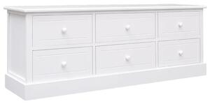TV Cabinet White 108x30x40 cm Solid Paulownia Wood