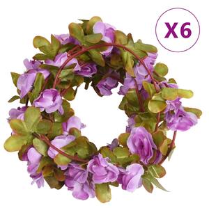 Artificial Flower Garlands 6 pcs Light Purple 250 cm