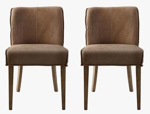 Ewan Leather Dining Chair, Pack of two
