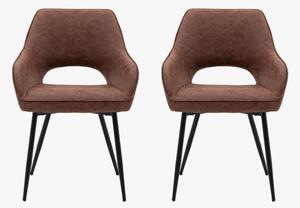 Tova Dining Chair in Brown, Set of 2