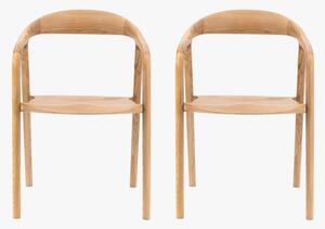 Menorca Oak Dining Chair, Set of 2