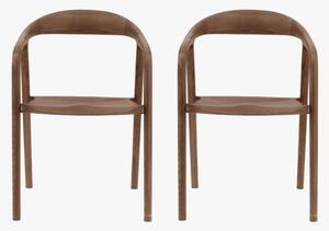 Menorca Walnut Dining Chair, Set of 2