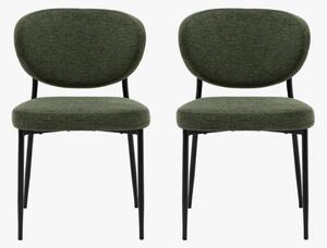 Kalmar Dining Chair in Green, Set of 2