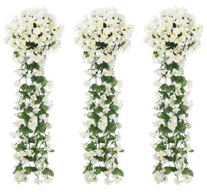 Artificial Flower Garlands 3 pcs White 85 cm