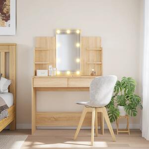 Dressing Table with LED Lights Sonoma Oak 96x40x142 cm