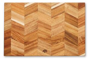 Rectangle Acacia Chevron Chopping Board Brown