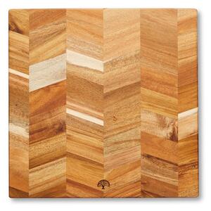 Square Acacia Chevron Chopping Board Brown
