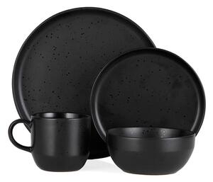 Luna 16 Piece Dinnerware Set Black