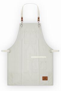 Barbary & Oak Cotton Apron with Leather Details Cream