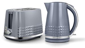 Tower Solitaire 2 Slice Toaster & Kettle Set Grey