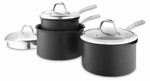 Good Food 3 Piece Saucepan Set Grey