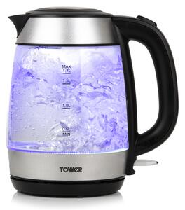 Tower Stainless Steel 3KW 1.7 Litre Rapid Boil Glass Kettle