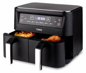 Tower Vortx 8 Litre Dual Basket Air Fryer Black