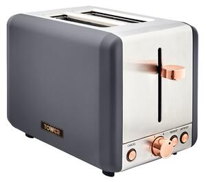 Tower Cavaletto 2 Slice Stainless Steel Toaster Grey