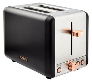 Tower Cavaletto 2 Slice Stainless Steel Toaster Black