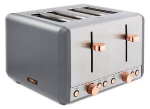 Tower Cavaletto 4 Slice Stainless Steel Toaster Grey