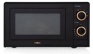Tower Rose Gold 700W 17 Litre Manual Microwave Black
