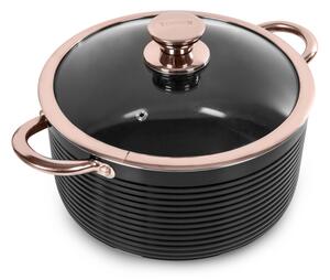 Tower Linear Rose Gold 24cm Casserole Black