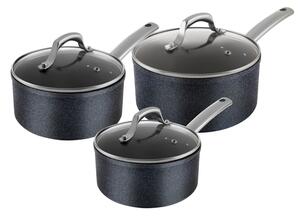 Tower TruStone 3 Piece Saucepans Violet Black Violet/black