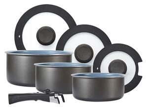 Tower Freedom 7 Piece Cookware Set with Detachable Handle Graphite