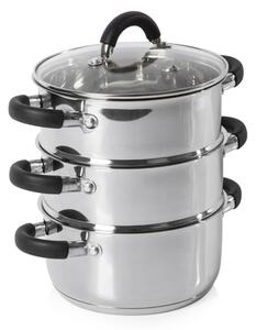 Tower Essentials 18cm 3 Tier Stainless Steel Steamer