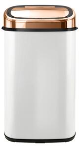 Tower Rose Gold 58 Litre Square Sensor Bin White