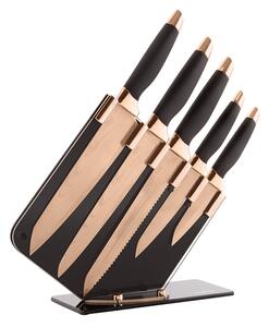 Tower Rose Gold 5 Piece Knife Set Black