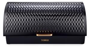 Tower Empire Roll Top Bread Bin Black