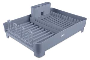 Tower Plastic Dish Rack with Cutlery Holder Grey