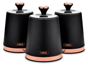 Tower Cavaletto Set Of 3 Canisters Black