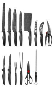 Tower Essentials 24 Piece Stone Coated Knife Set Black
