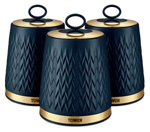 Tower Empire Set Of 3 Canisters Midnight Blue