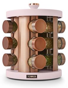 Tower Cavaletto 12 Jar Rotating Spice Rack Pink