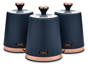 Tower Cavaletto Set Of 3 Canisters Midnight Blue