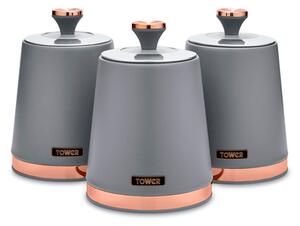 Tower Cavaletto Set Of 3 Canisters Grey