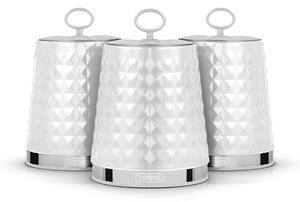 Tower Solitaire Set of 3 Canisters White