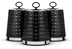 Tower Solitaire Set of 3 Canisters Black