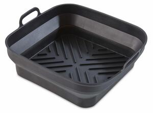 Tower Set of 2 Square Foldable Silicone Trays Black