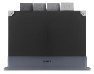 Tower 4 Piece Chopping Board Set Black