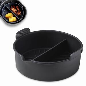 Tower Round Solid Silicone Tray with Divider Black