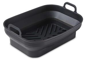 Tower Set of 2 Rectangular Foldable Silicone Trays Black