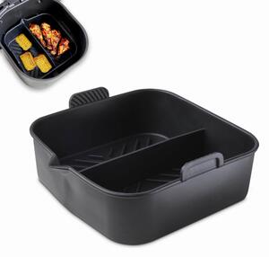Tower Square Solid Silicone Tray with Divider Black