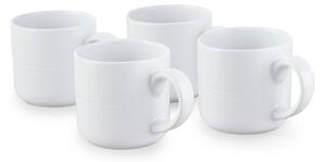 Tower 4 Piece Porcelain Mug Set White