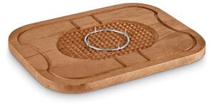 Tower Wooden Carving Board with Meat Spikes Natural Wood