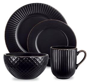 Tower Empire 16 Piece Dinnerware Set Black