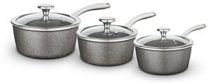 Tower Cerastone Pro 3 Piece Saucepan Set Graphite