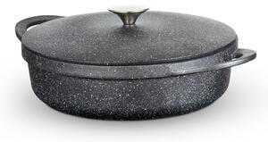 Tower Precision 28cm Shallow Casserole Dish with Aluminium Lid Black